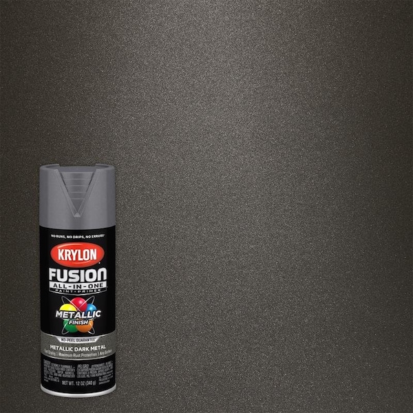 Short Cuts Krylon Fusion All-In-One Metallic Dark Metal Paint+Primer Spray Paint 12 oz K02769007 - main